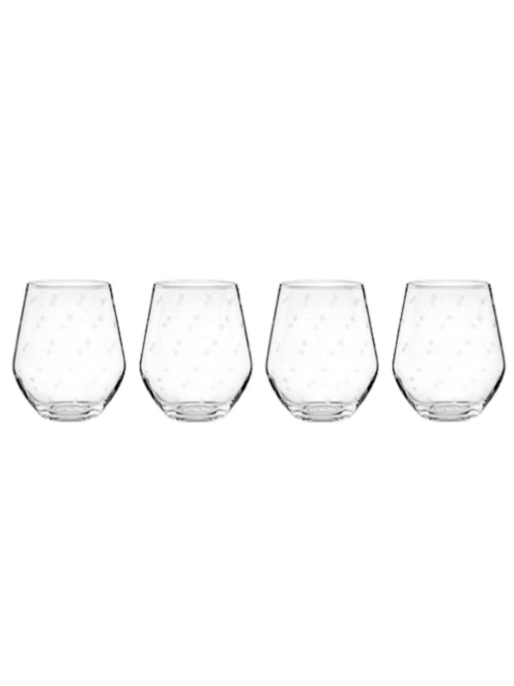 kate spade new york 'larabee dot' Stemless White Wine Glasses Set x 4 NIB